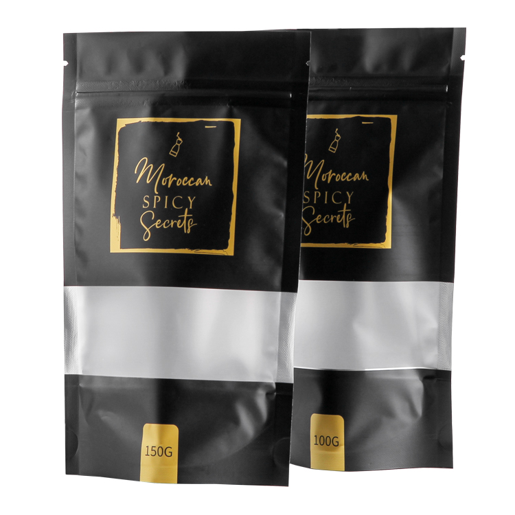Custom Matte Stand Up Pouch with Window for Spice and Seasoning Powder Packaging Gallery 2