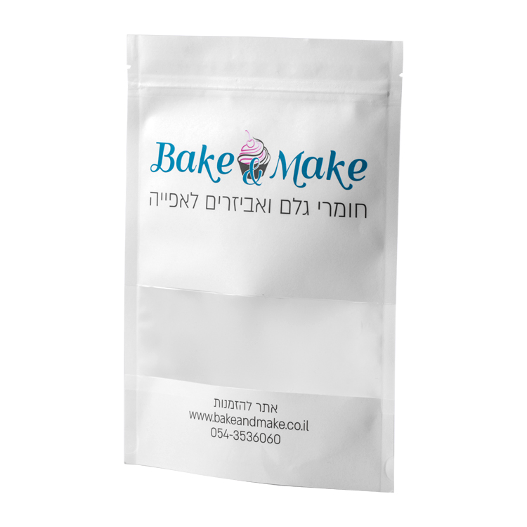Custom White Kraft Paper Stand Up Pouch with Full-Length Window for Cake & Bakery Packaging Gallery 3