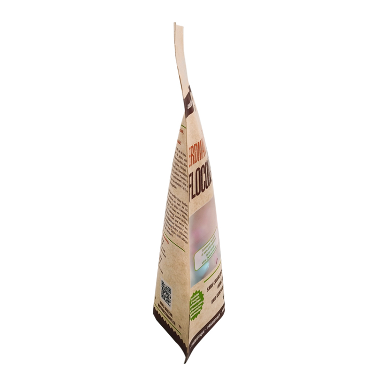 Custom Brown Kraft Paper Stand Up Pouch with Rectangle Window for Organic Nuts & Superfoods Gallery 4