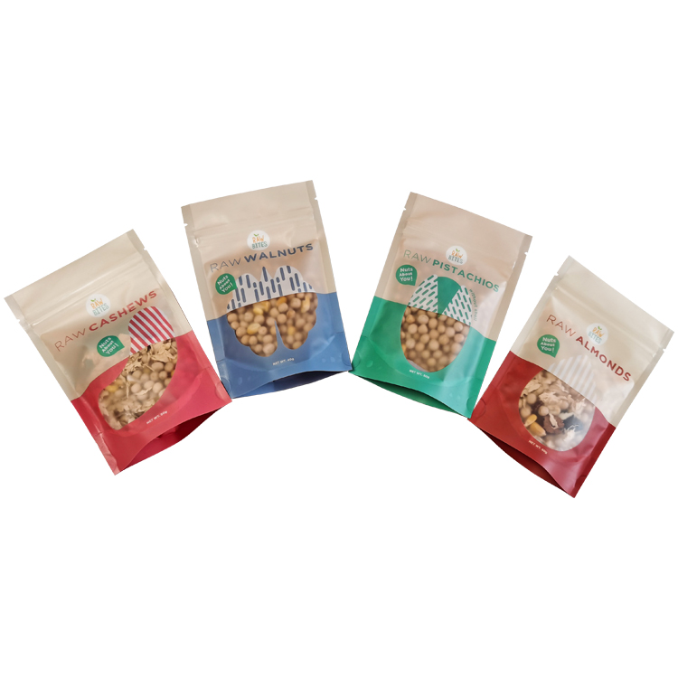 Custom Digitally Printed Stand Up Pouch with Shaped Window for Almonds & Nuts Packaging Gallery 6