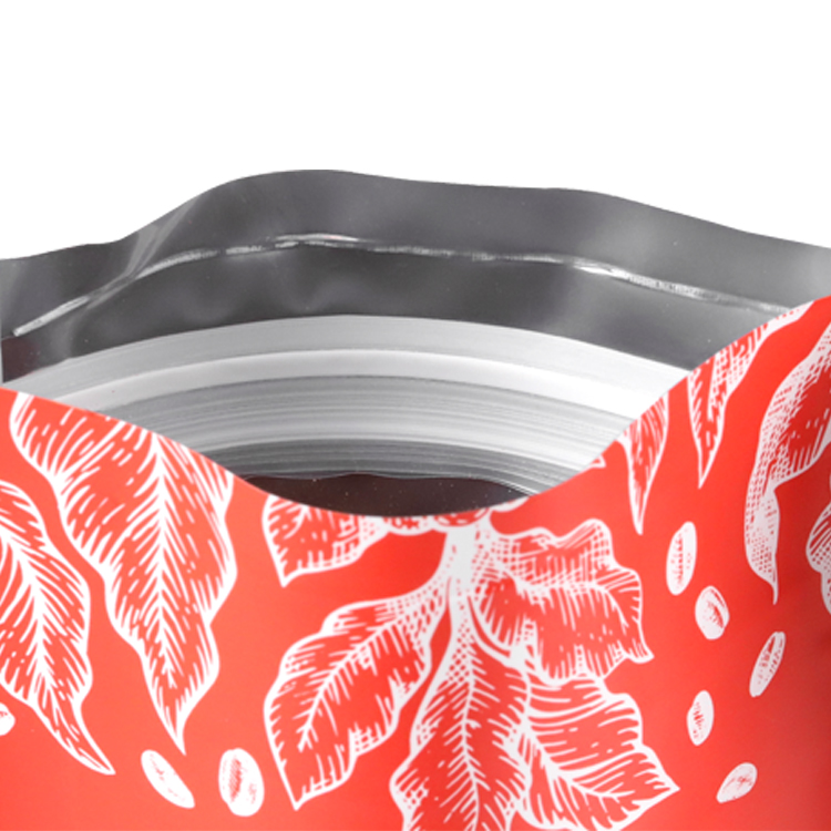 Custom Matte Flat Bottom Coffee Bag with Degassing Valve and Side Zipper Gallery 5