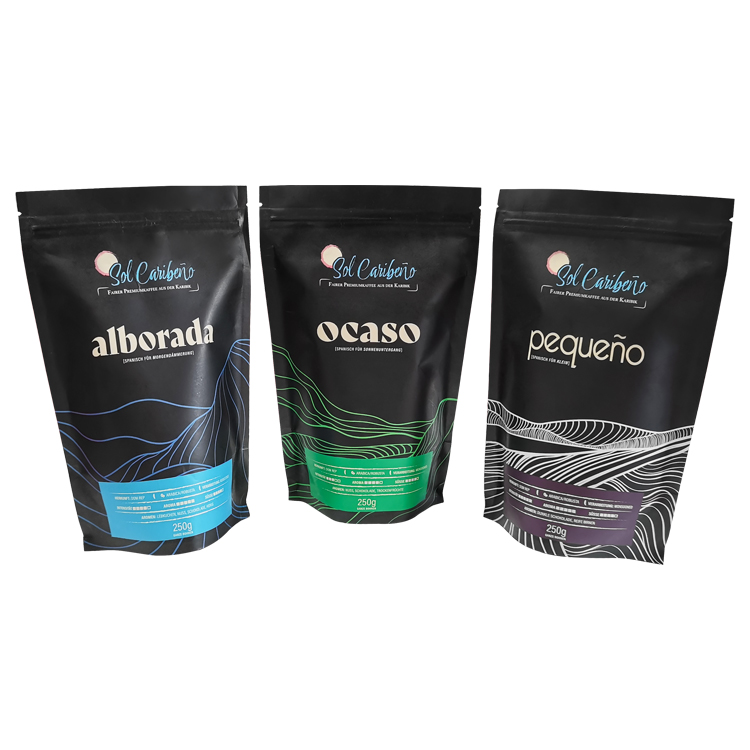 Custom Digitally Printed Matte Kraft Coffee Stand Up Pouch with Valve and Zipper (250g) Gallery 2