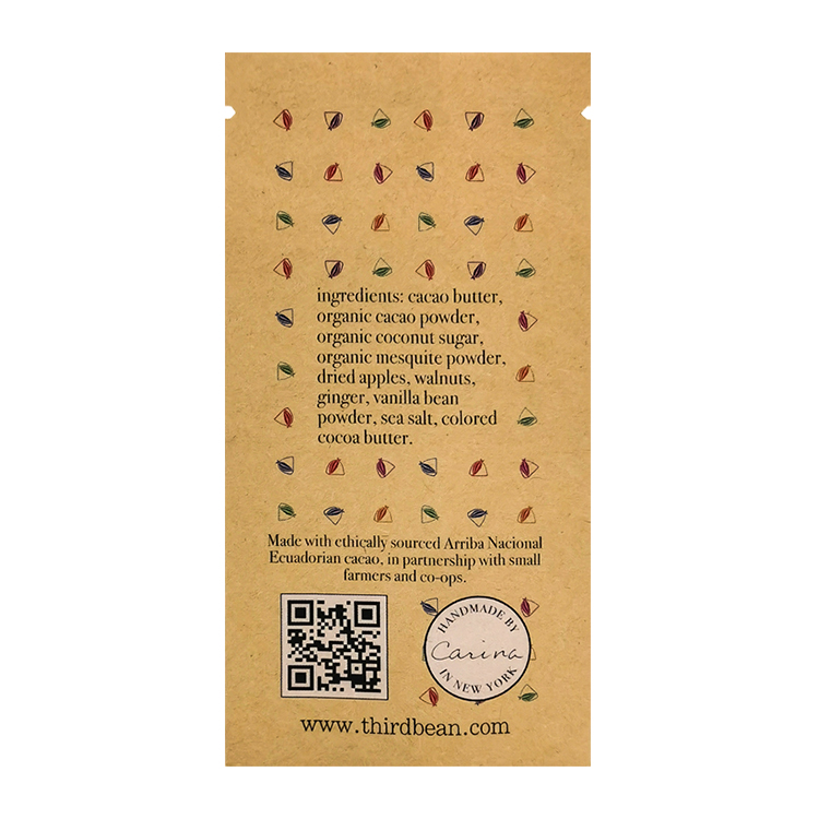 Custom Digitally Printed Kraft Paper Three-Side Seal Pouch for Organic Dark Chocolate Bars Gallery 4