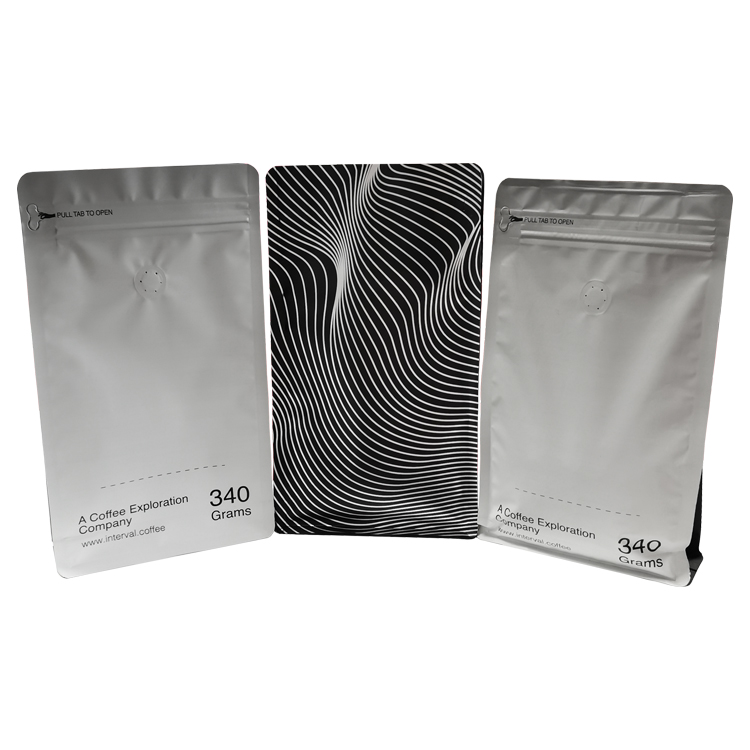 Custom Digitally Printed Matte Flat Bottom Coffee Bag with Valve and Pull-Tab Zipper (340g / 12oz) Gallery 4