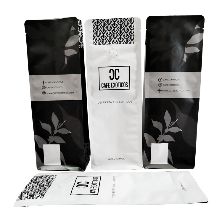 Custom Matte Flat Bottom Coffee Bag with One-Way Degassing Valve (400g) Gallery 2
