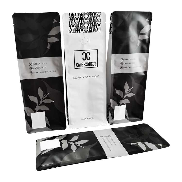 Custom Matte Flat Bottom Coffee Bag with One-Way Degassing Valve (400g) Gallery 4