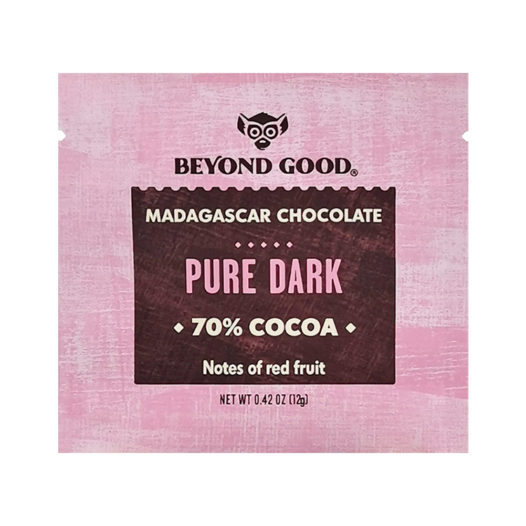 Custom Printed Matte Three-Side Seal Sachet for Single-Serve Dark Chocolate Bars (12g) Gallery 2