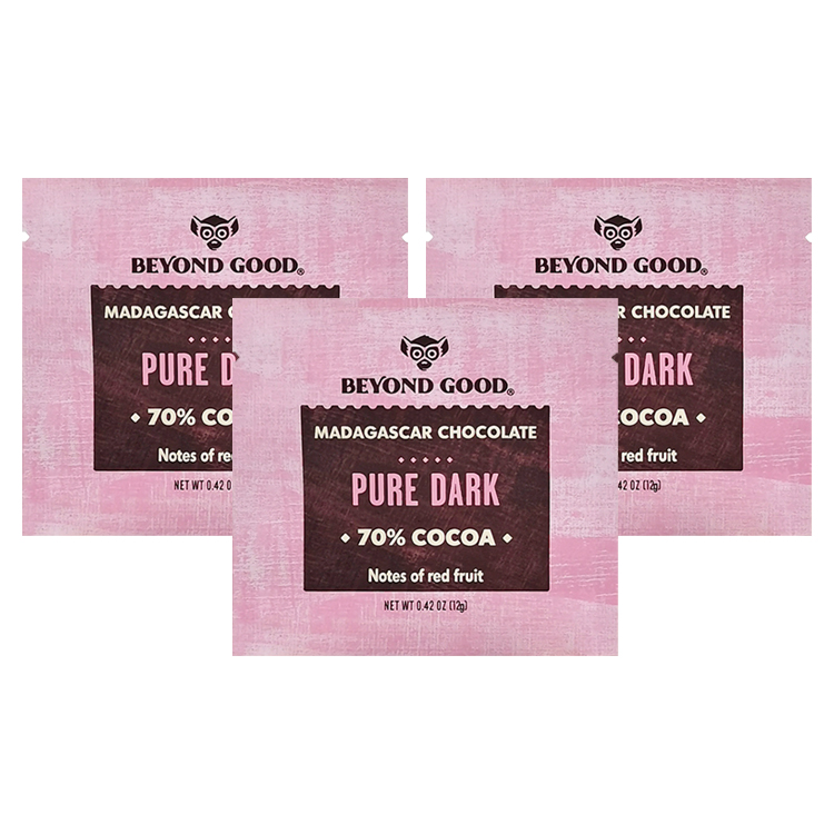 Custom Printed Matte Three-Side Seal Sachet for Single-Serve Dark Chocolate Bars (12g) Gallery 6