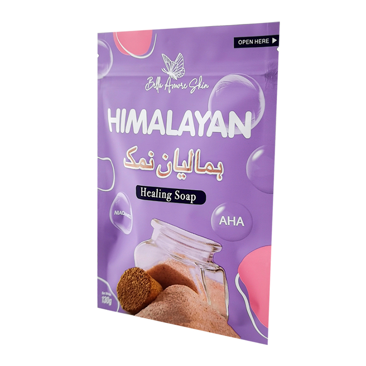 Custom Spot UV Three-Side Seal Aluminum Foil Pouch with Zipper for Cosmetic & Soap Packaging Gallery 5