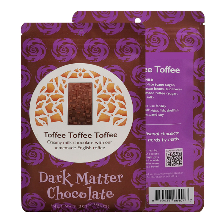 Custom Digitally Printed White Kraft Stand Up Zipper Pouch for 3oz (85g) Artisan Chocolate Bars Gallery 3
