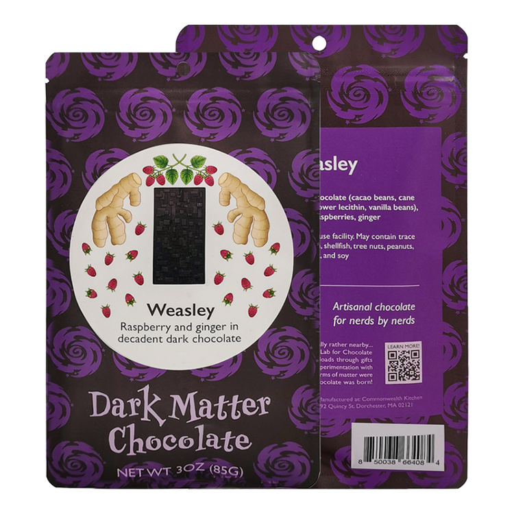 Custom Digitally Printed White Kraft Stand Up Zipper Pouch for 3oz (85g) Artisan Chocolate Bars Gallery 5