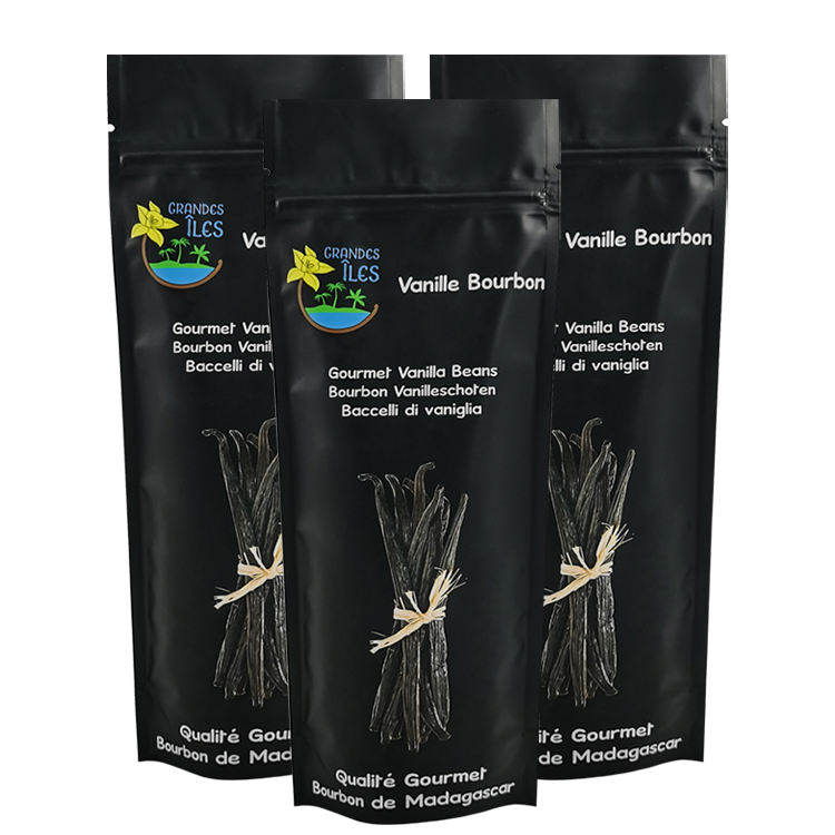 Custom Matte Black Stand Up Pouch for Gourmet Vanilla Beans & Premium Spices Gallery 2
