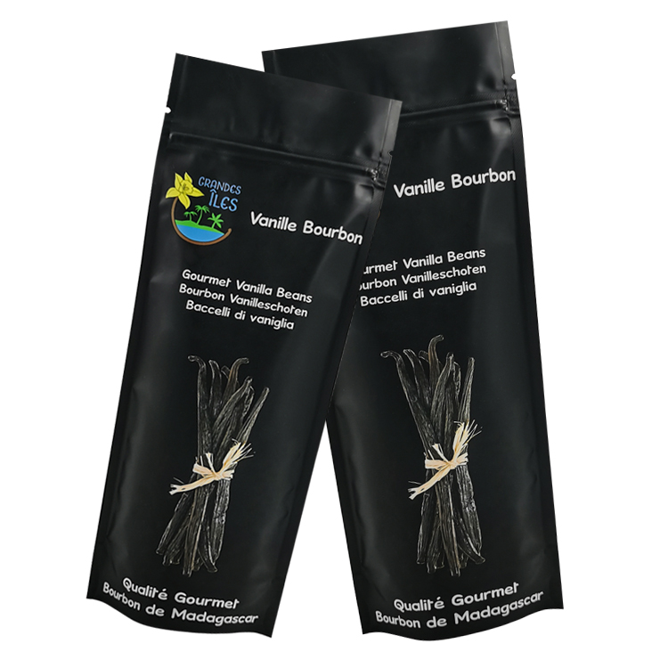Custom Matte Black Stand Up Pouch for Gourmet Vanilla Beans & Premium Spices Gallery 3