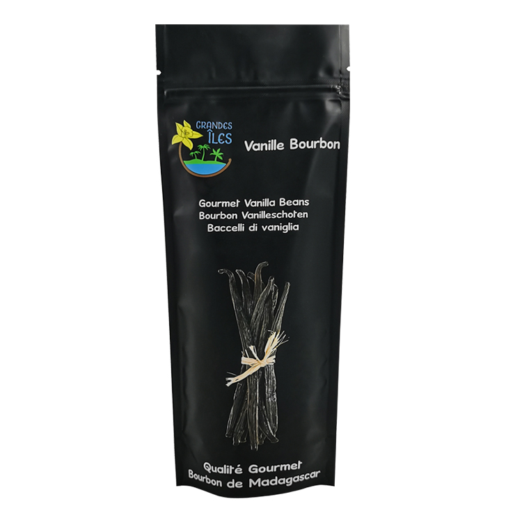 Custom Matte Black Stand Up Pouch for Gourmet Vanilla Beans & Premium Spices Gallery 4