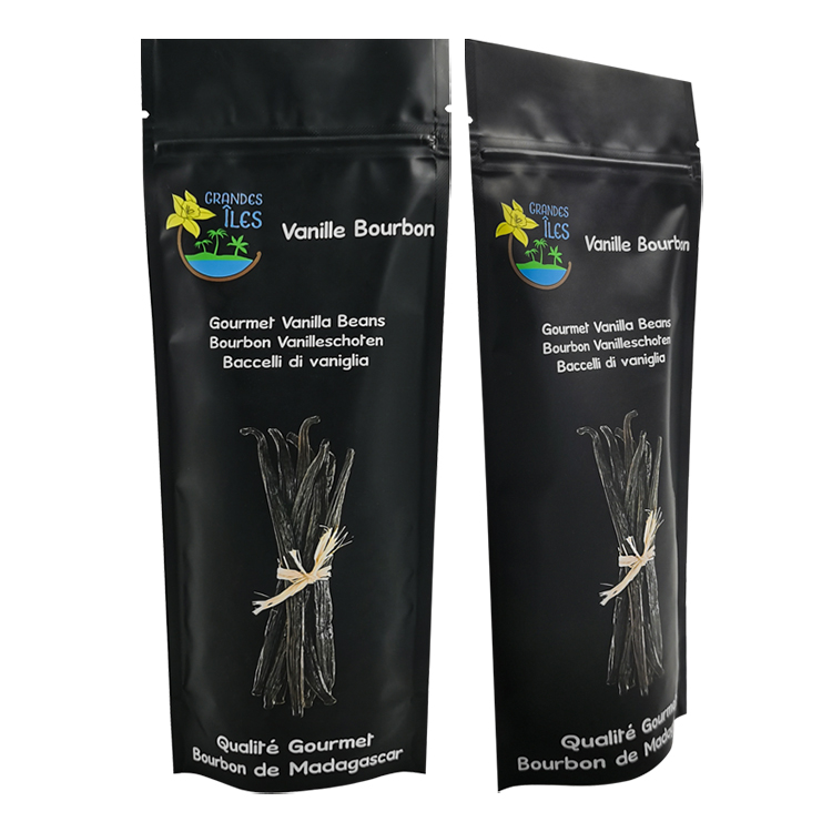 Custom Matte Black Stand Up Pouch for Gourmet Vanilla Beans & Premium Spices Gallery 5