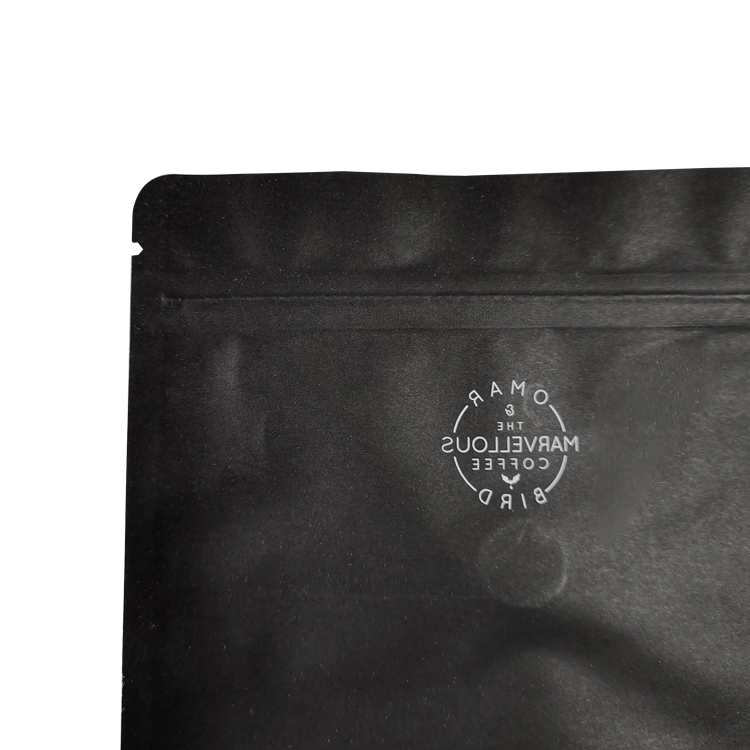 Custom 100% Eco-Friendly Compostable White Kraft Paper Coffee Pouch with Bio-Valve (PLA Lining) Gallery 4