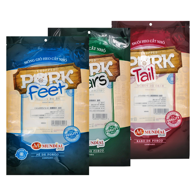 Heavy-Duty Nylon (NY/PE) Three-Side Seal Pouch with Clear Window for Frozen Meat & Pork Bones