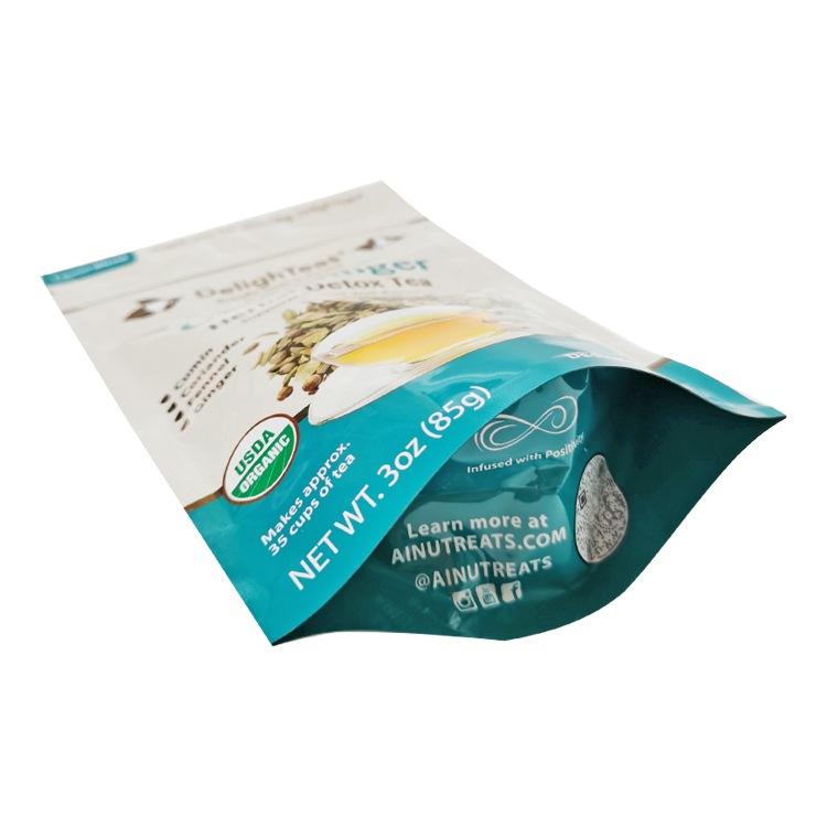 Custom 3oz Stand-Up Pouch for Loose Leaf Tea – High-Barrier VMPET Packaging Bag with Spot UV & Anti-Static Design Gallery 6