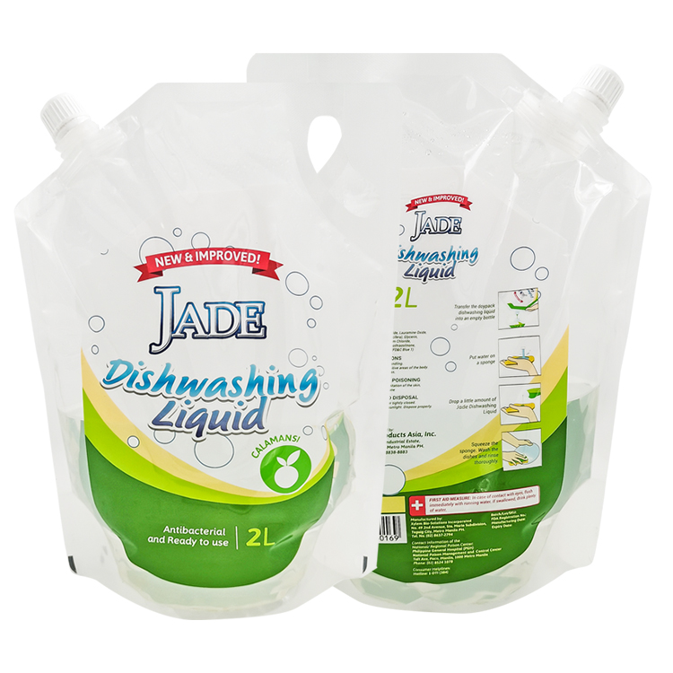 Custom 2L Stand-Up Liquid Spout Pouch with Handle – Heavy-Duty PET/NY/PE Packaging Bag for Dishwashing Liquid and Detergent Refills