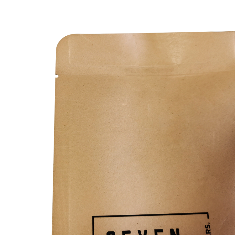 Custom 12oz Flat Bottom Kraft Paper Coffee Bag – High-Barrier VMPET Lined Eight-Side Sealed Pouch with One-Way Degassing Valve Gallery 5