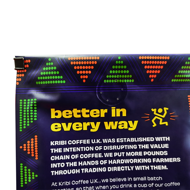 Custom Matte Flat Bottom Coffee Pouch – High-Barrier VMPET Lined 12oz/250g Eight-Side Sealed Bag with One-Way Degassing Valve Gallery 6
