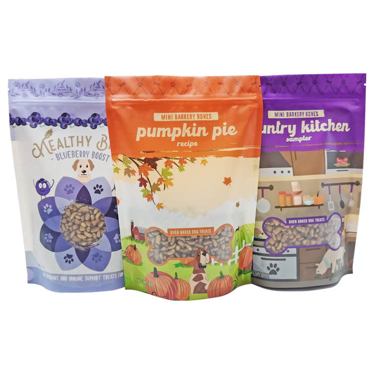 Custom 8oz Stand-Up Dog Treats Pouch – Matte Pet Food Packaging Bag with Shaped Clear Window & Digital Printing Gallery 2