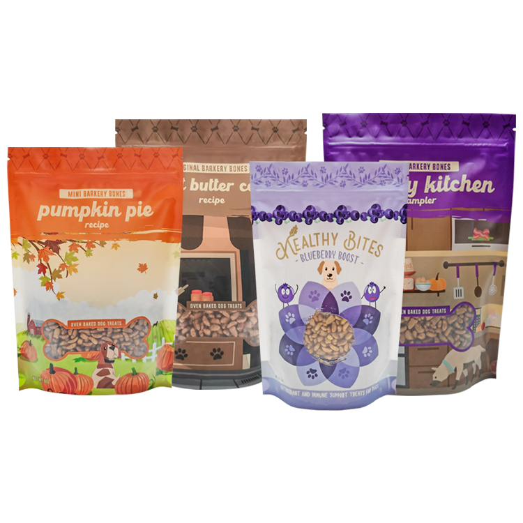 Custom 8oz Stand-Up Dog Treats Pouch – Matte Pet Food Packaging Bag with Shaped Clear Window & Digital Printing Gallery 3