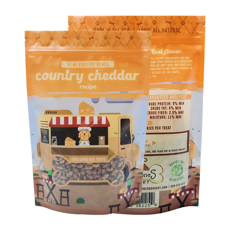 Custom 8oz Stand-Up Dog Treats Pouch – Matte Pet Food Packaging Bag with Shaped Clear Window & Digital Printing Gallery 4
