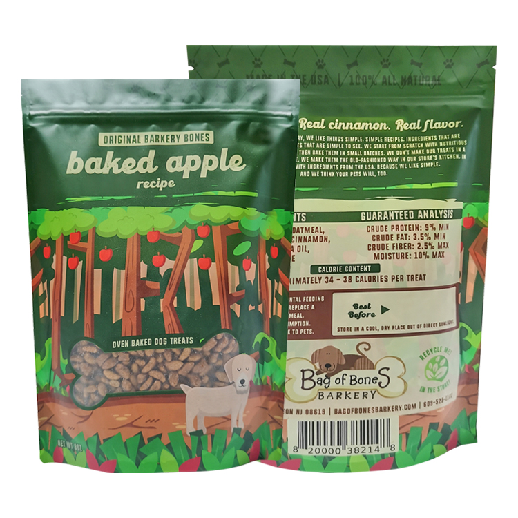 Custom 8oz Stand-Up Dog Treats Pouch – Matte Pet Food Packaging Bag with Shaped Clear Window & Digital Printing Gallery 6