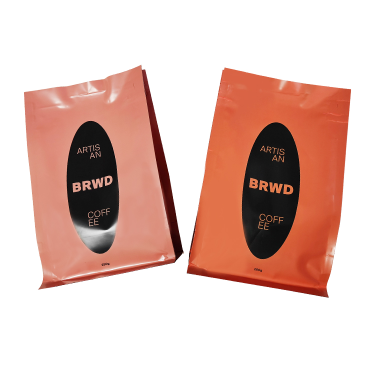Custom 250g Flat Bottom Coffee Pouch – Matte VMPET Lined Eight-Side Sealed Bag with One-Way Valve & Pocket Zipper Gallery 4
