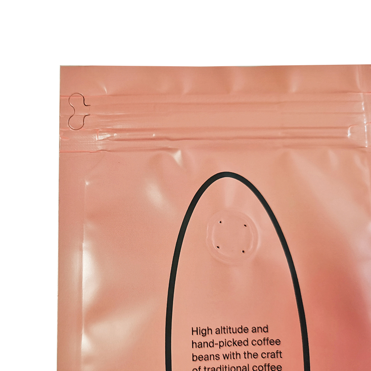 Custom 250g Flat Bottom Coffee Pouch – Matte VMPET Lined Eight-Side Sealed Bag with One-Way Valve & Pocket Zipper Gallery 6
