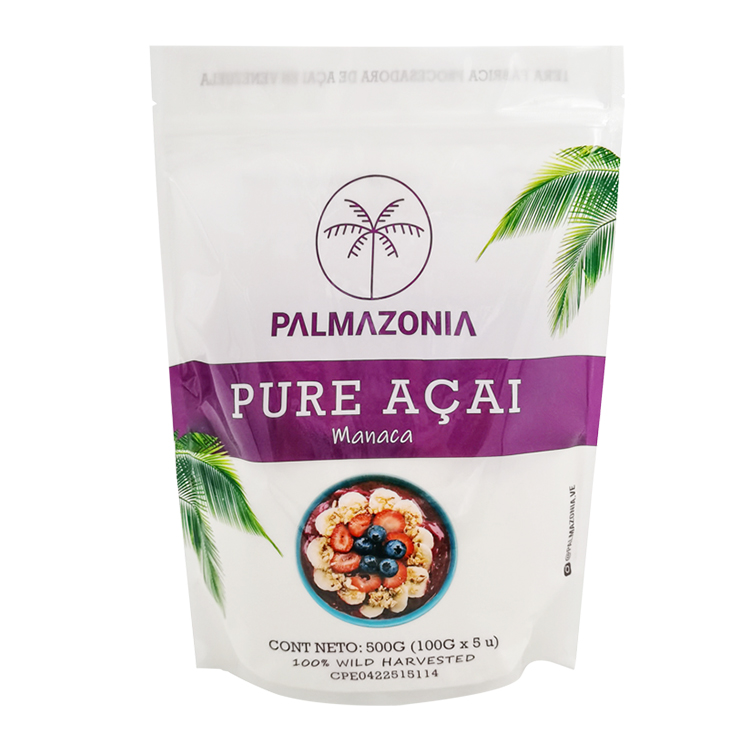 Custom 500g Stand-Up Pouch for Açaí and Oatmeal – Nylon-Reinforced PET/NY/PE Food Packaging Bag with Resealable Zipper Gallery 3