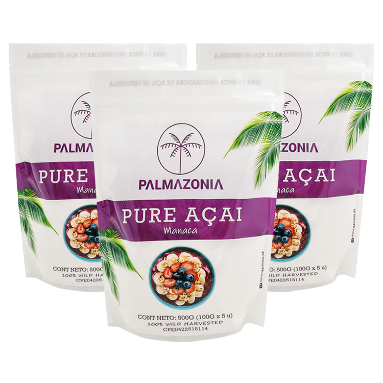 Custom 500g Stand-Up Pouch for Açaí and Oatmeal – Nylon-Reinforced PET/NY/PE Food Packaging Bag with Resealable Zipper Gallery 2