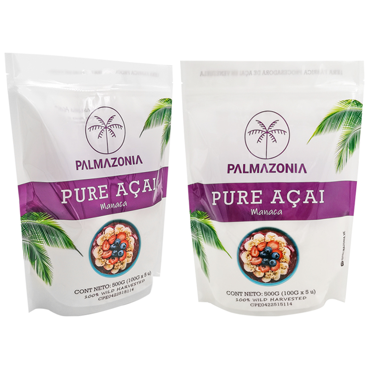 Custom 500g Stand-Up Pouch for Açaí and Oatmeal – Nylon-Reinforced PET/NY/PE Food Packaging Bag with Resealable Zipper Gallery 5