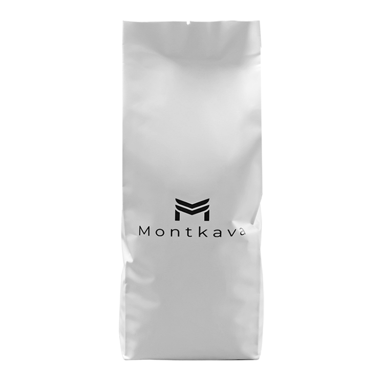 Custom Minimalist Matte White Box bottom pouch Coffee Pouch with One-Way Degassing Valve