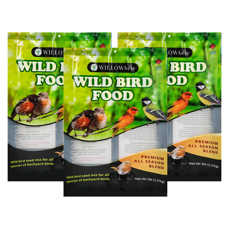 Custom PA/PE Back-Seal Pouch with Clear Window for 5lb (2.27kg) Bulk Bird Food & Pet Feed Gallery 2