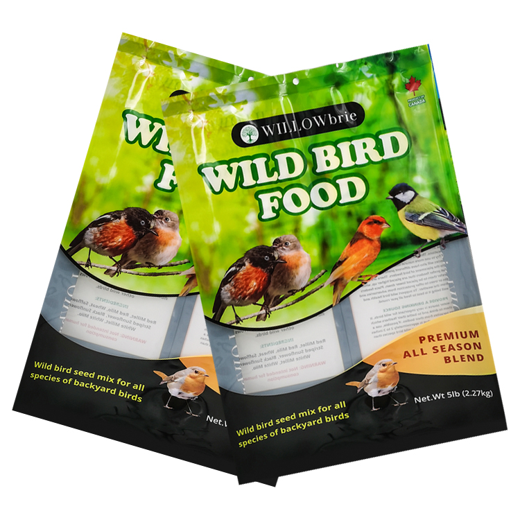 Custom PA/PE Back-Seal Pouch with Clear Window for 5lb (2.27kg) Bulk Bird Food & Pet Feed Gallery 3