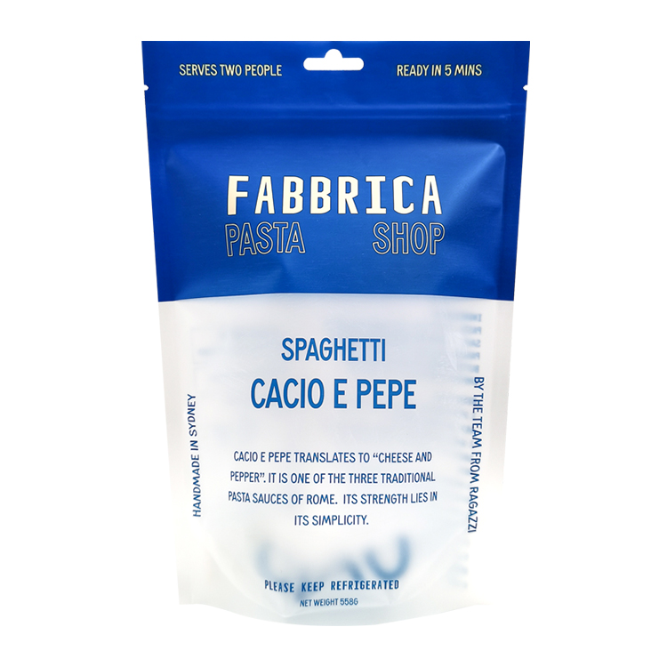Custom Frosted Matte Stand Up Pouch with Zipper and Euro Slot for 500g+ Fresh Pasta & Chilled Foods Gallery 3