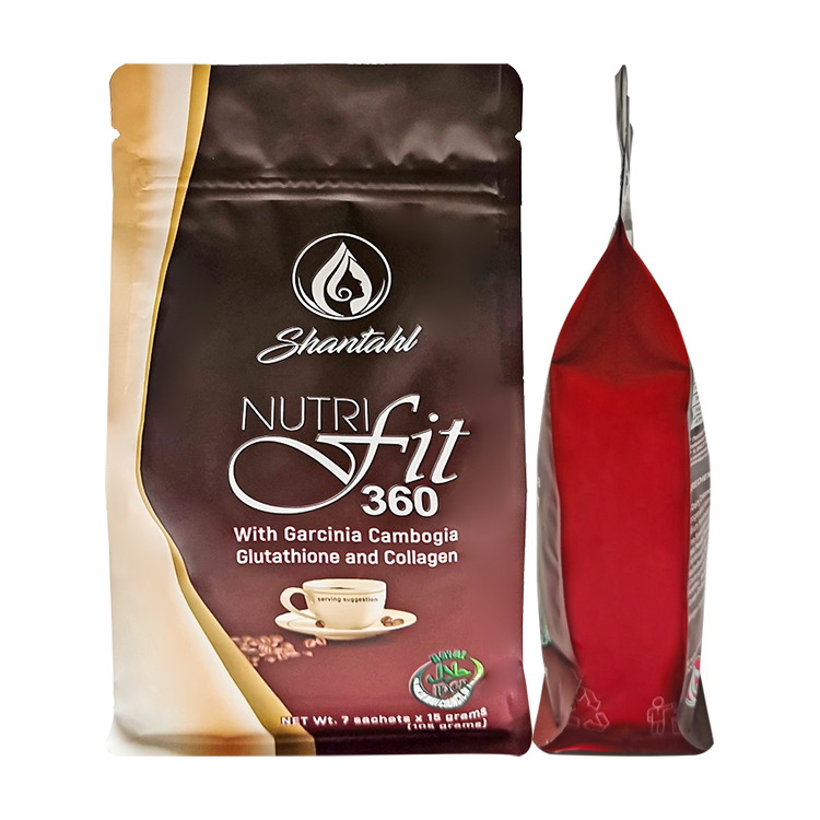 Custom Matte Flat Bottom Pouch (8-Side Seal) with Zipper for Functional Coffee & Supplement Sachets Gallery 2