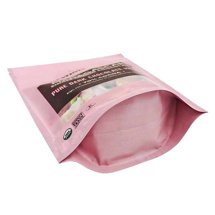 Custom Spot UV Stand Up Pouch with Clear Window for 14oz (397g) Chocolate Melts & Baking Chips Gallery 6