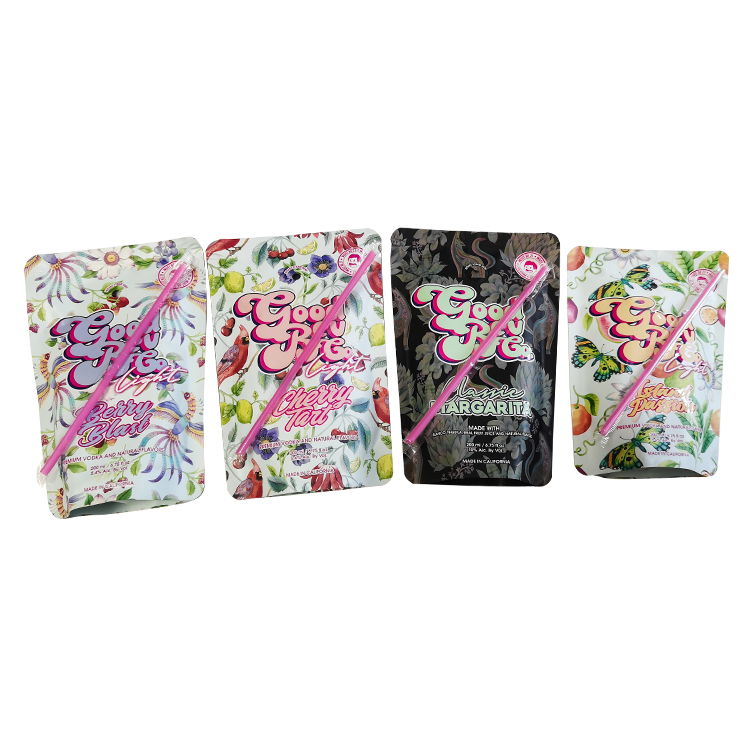 Custom Spot UV Stand-Up Pouch with Straw Hole for Ready-to-Drink (RTD) Cocktails & Mocktails