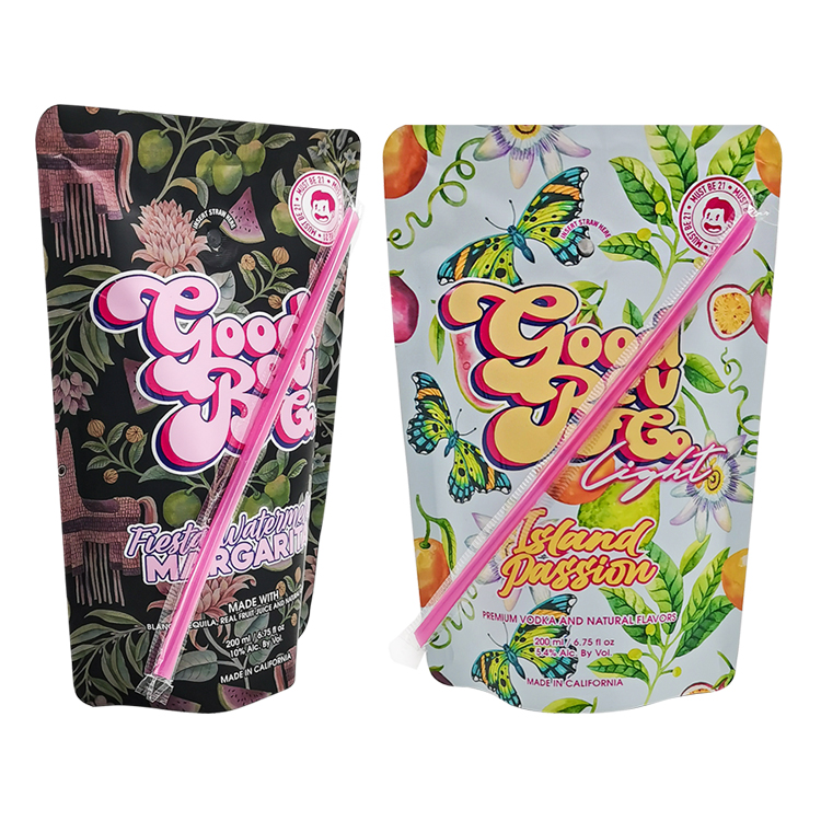 Custom Spot UV Stand-Up Pouch with Straw Hole for Ready-to-Drink (RTD) Cocktails & Mocktails Gallery 4