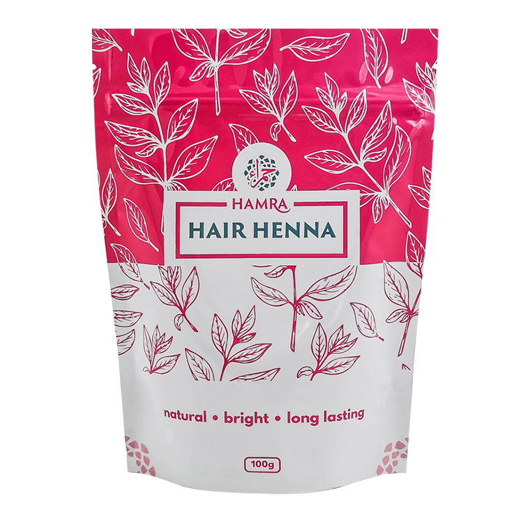 Custom Digital Printed Stand Up Pouch with Zipper for 100g Hair Henna & Herbal Powders Gallery 2