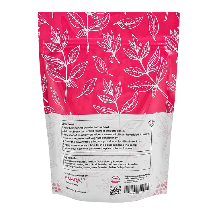 Custom Digital Printed Stand Up Pouch with Zipper for 100g Hair Henna & Herbal Powders Gallery 3