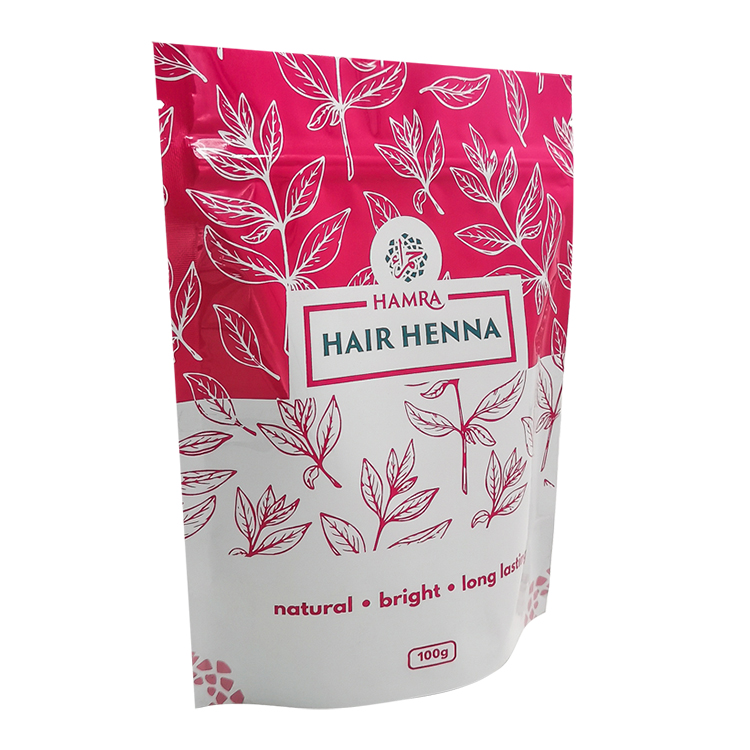 Custom Digital Printed Stand Up Pouch with Zipper for 100g Hair Henna & Herbal Powders Gallery 5