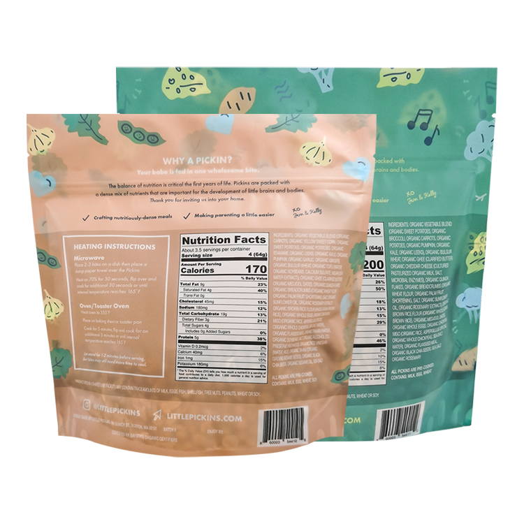 Custom Digital Printed Matte Stand Up Pouch for 8oz Frozen Organic Toddler Food & Bites Gallery 4