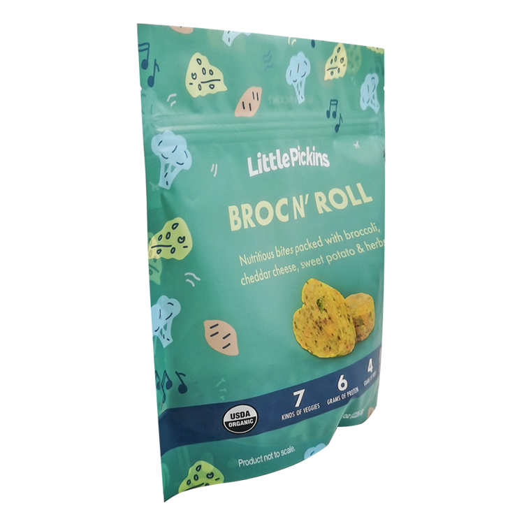 Custom Digital Printed Matte Stand Up Pouch for 8oz Frozen Organic Toddler Food & Bites Gallery 5