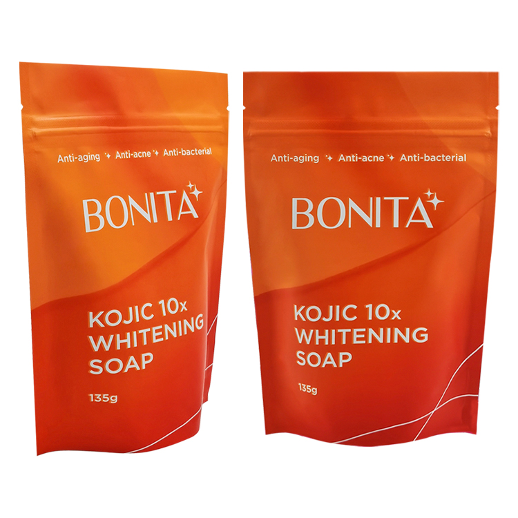 Custom Matte Metallized Stand-Up Zipper Pouch for 135g Kojic Acid & Beauty Soap Gallery 6