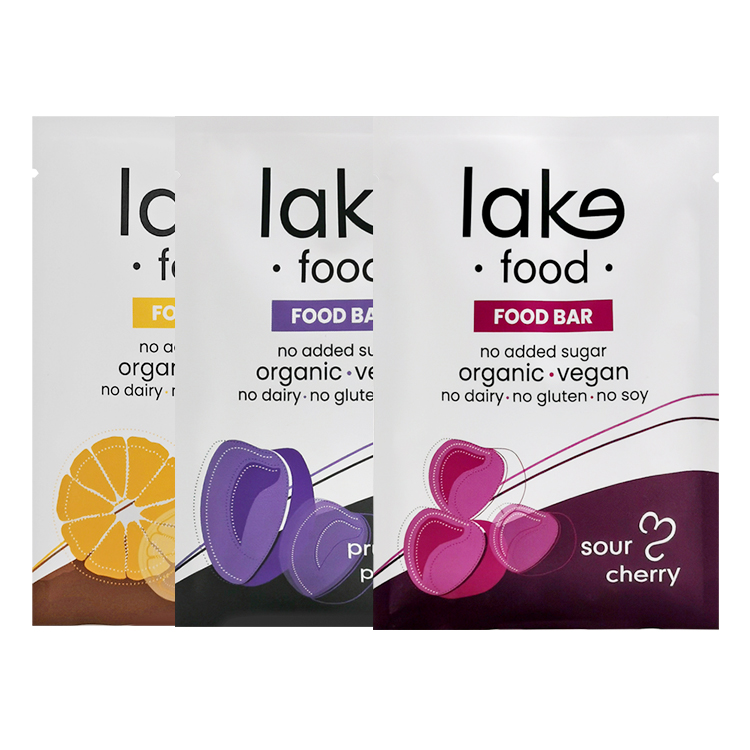Custom Digital Printed Matte Three-Side Seal Pouch (MATOPP/VMPET/PE) for 55g Organic Energy Bars