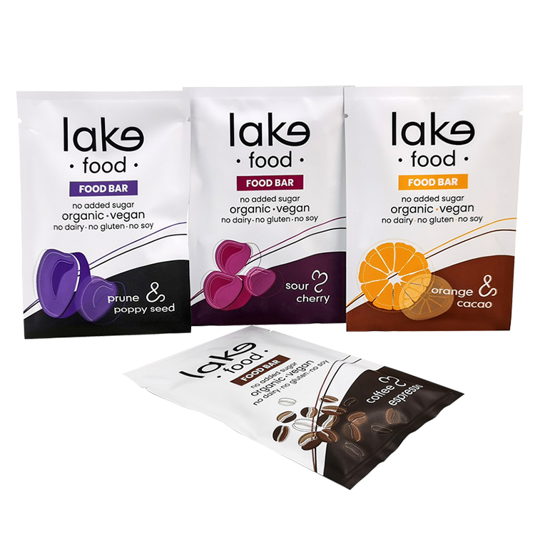 Custom Digital Printed Matte Three-Side Seal Pouch (MATOPP/VMPET/PE) for 55g Organic Energy Bars Gallery 2